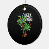 Het palmpalm Tropical Hawaii-kerstpalm decimeert Keramisch Ornament (Links)