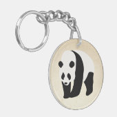Het Panda kleurenblok Sleutelhanger (Voorkant Links)