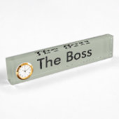 Het paneel van de het bureaunaam van het Boss Naambordje