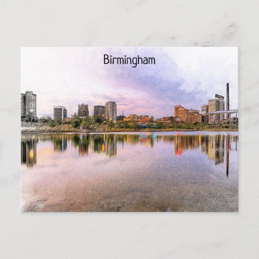Het Panorama Uitzicht van Birmingham England Briefkaart (Voorkant)