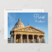Het Pantheon in Parijs, Frankrijk Briefkaart (Voorkant / Achterkant)