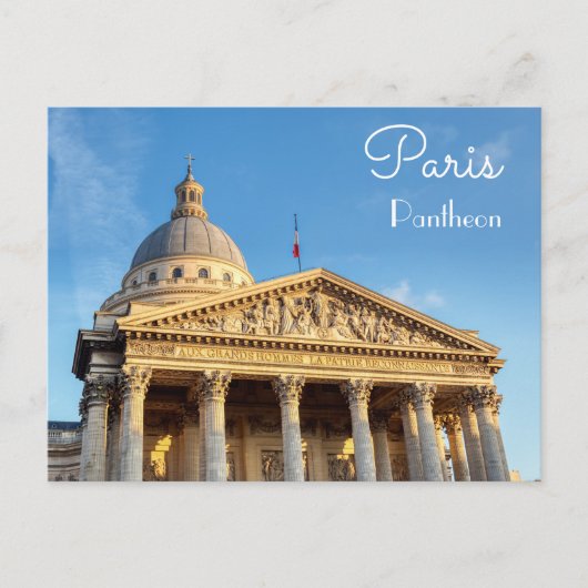 Het Pantheon in Parijs, Frankrijk Briefkaart (Voorkant)