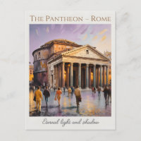 Het Pantheon Rome Italië Aquarel Vintage Reis