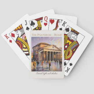 Het Pantheon Rome Italië Aquarel Vintage Reis Pokerkaarten