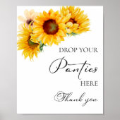 Het Panty Game Sign Zonnebloem Herfst Vrijgezellen Poster (Voorkant)