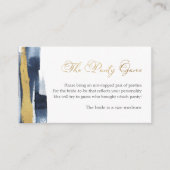 Het Panty Spel | Abstract Goudblauw Vrijgezellenfe Informatiekaartje (Voorkant)