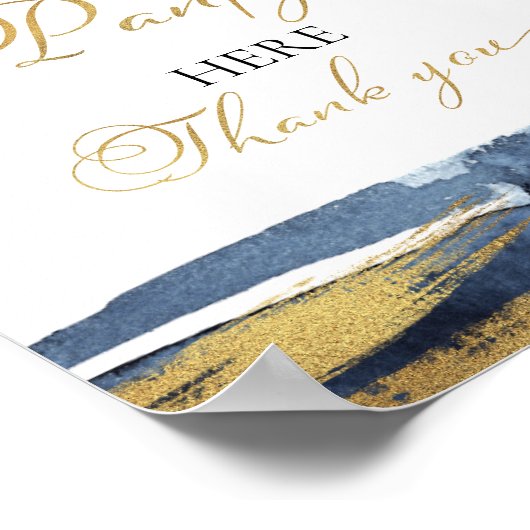 Het panty spel teken Abstract blauw Vrijgezellenfe Poster (Hoek)