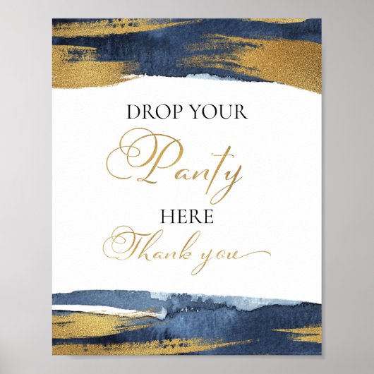 Het panty spel teken Abstract blauw Vrijgezellenfe Poster (Voorkant)