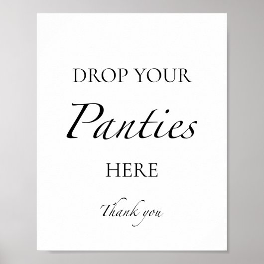 Het panty spel teken minimalistisch Vrijgezellenfe Poster (Voorkant)