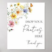 Het panty spel teken Wildflower Boho Vrijgezellenf Poster (Voorkant)