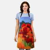 Het papaverhuis - olieverfschilderij schort (Gedragen)