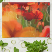 Het papaverhuis - olieverfschilderij theedoek (Gevouwen)