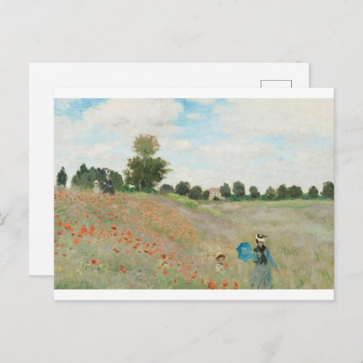 Het papaverveld bij Argenteuil door Claude Monet Briefkaart (Voorkant / Achterkant)