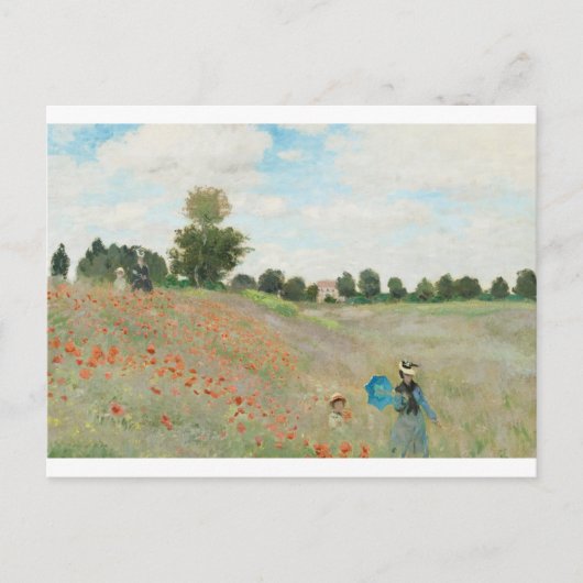 Het papaverveld bij Argenteuil door Claude Monet Briefkaart (Voorkant)