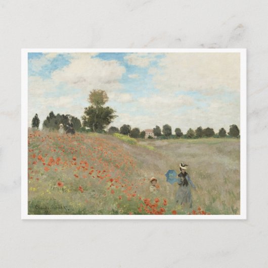 Het papaverveld bij Argenteuil door Claude Monet Briefkaart (Voorkant)