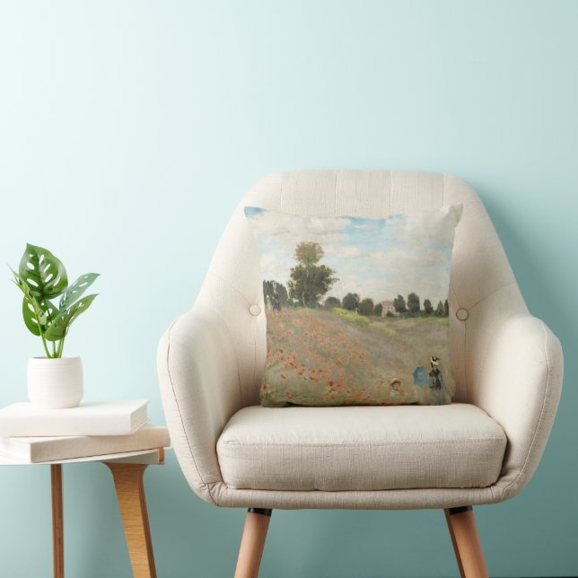 Het papaverveld bij Argenteuil door Claude Monet Kussen (Stoel)