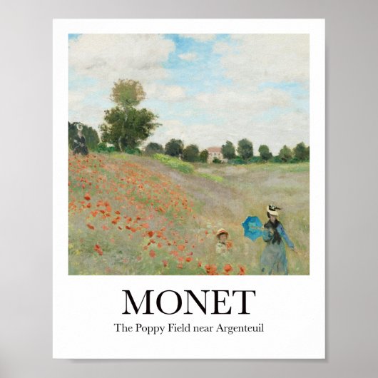 Het papaverveld bij Argenteuil door Claude Monet Poster (Voorkant)