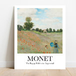 Het papaverveld bij Argenteuil door Claude Monet Poster<br><div class="desc">Dit poster bevat een hoogwaardige reproductie van Claude Monets landschapsschilderij uit 1873, getiteld The Poppy Field near Argenteuil. Het schilderij show een uitzicht van een veld van rode klaprozen in de buurt van de stad Argenteuil, waar Monet met zijn familie woonde. Op het schilderij zijn ook zijn vrouw Camille en...</div>