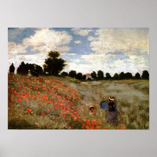 Het papaverveld bij Argenteuil door Claude Monet Poster (Voorkant)