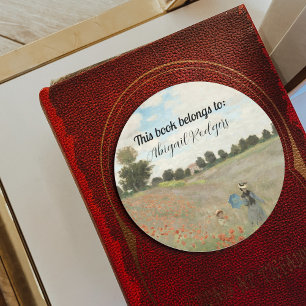 Het papaverveld bij Argenteuil door Claude Monet Ronde Sticker