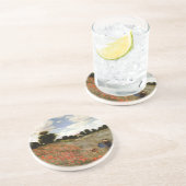 Het papaverveld bij Argenteuil door Claude Monet Zandsteen Onderzetter (Zijkant)