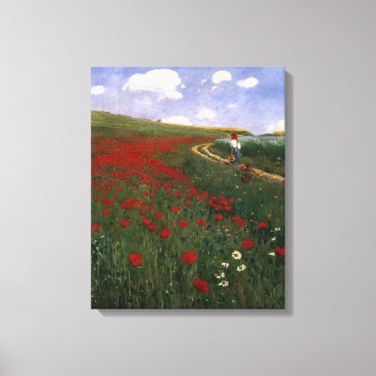 Het papaverveld canvas afdruk (Voorkant)