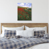 Het papaverveld canvas afdruk (Insitu (Slaapkamer))