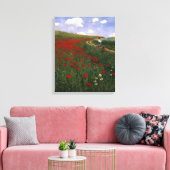 Het papaverveld canvas afdruk (Insitu (Woonkamer))