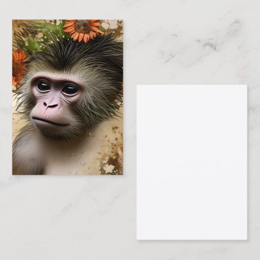 Het papier is getextureerd look aap visitekaartje (Voorkant / Achterkant)