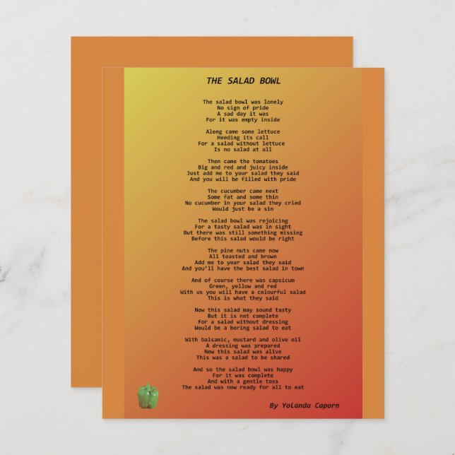 Het papierblad voor de salad Bowl (Voorkant / Achterkant)