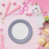 Het papieren bord Navy Blue Gingham patroon person (Feest)