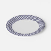 Het papieren bord Navy Blue Gingham patroon person (Gekanteld)