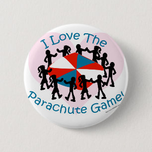 Het parachutespel ronde button 5,7 cm
