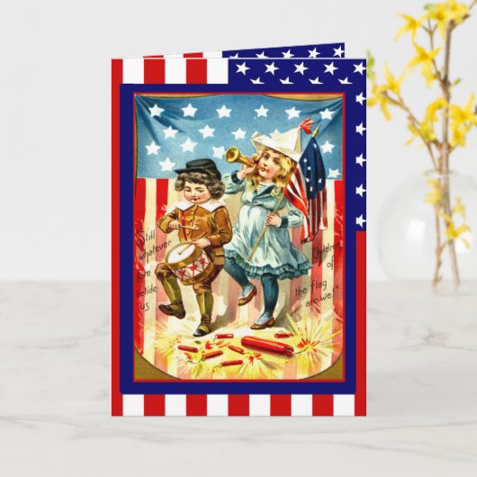 Het paraderen op 4 van Juli Kaart (Gele Bloem)