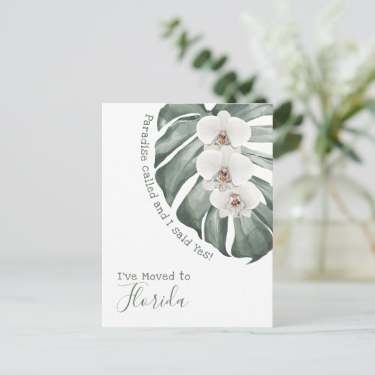 Het paradijs heet Tropical White Orchids Ik ben ve Briefkaart (Staand voorkant)