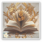 Het paradijs van de boekenwurm sticker (Voorkant)