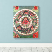 Het Paradijs van Shambhala, Tibetaanse banner Canvas Afdruk (Insitu (Houten vloer))