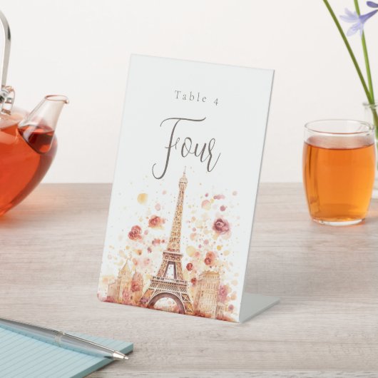 Het Parisienne Trouwtafel nummer Reclamebord Met Voetstuk (Insitu)