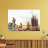 Het park en Chateau in Mereville Canvas Afdruk (Insitu (Woonkamer))