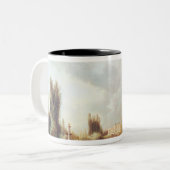 Het park en Chateau in Mereville Tweekleurige Koffiemok (Voorkant links)