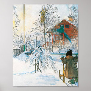 het park en het washuis door Carl Larsson Poster
