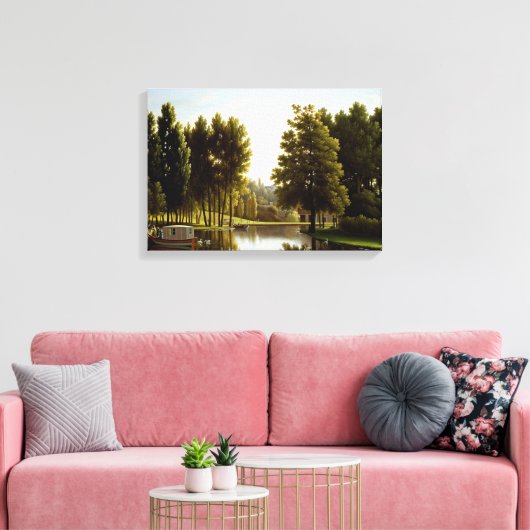 Het park in Mortefontaine (door Bidaud) Canvas Afdruk (Insitu (Woonkamer))