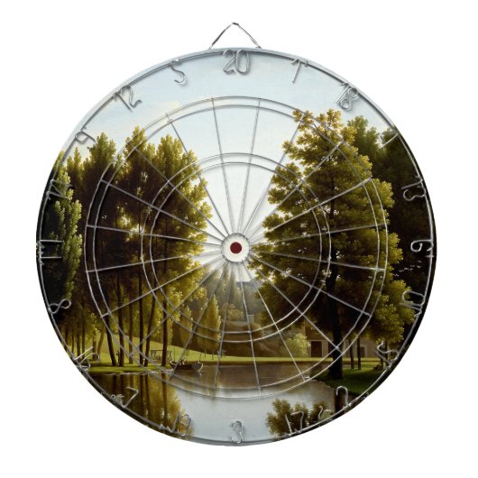 Het park in Mortefontaine (door Bidaud) Dartbord (Voorkant)