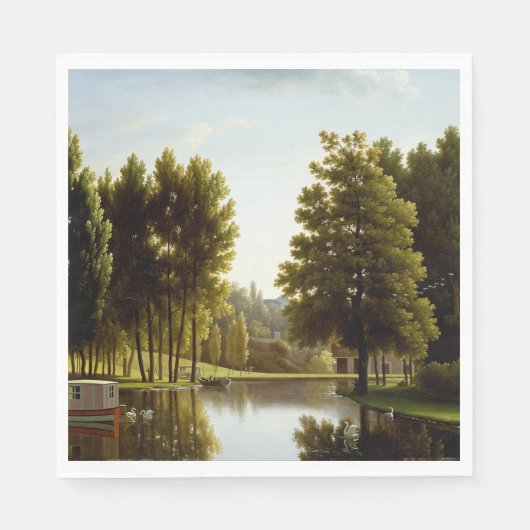 Het park in Mortefontaine (door Bidaud) Servet (Voorkant)