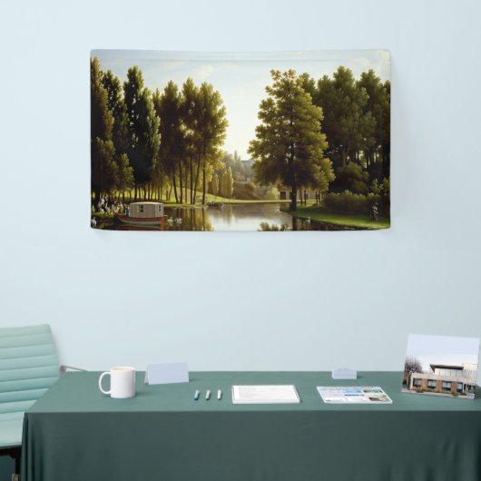 Het park in Mortefontaine (door Bidaud) Spandoek (Beurs)