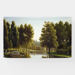 Het park in Mortefontaine (door Bidaud) Spandoek