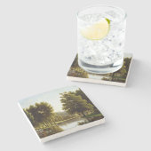 Het park in Mortefontaine (door Bidaud) Stenen Onderzetter (Zijkant)