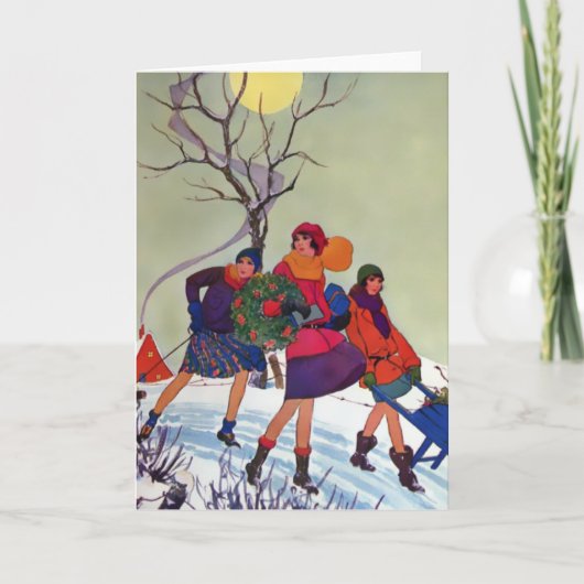 Het Park van Brookmont, de Illustratie van Feestdagen Kaart (Voorkant)