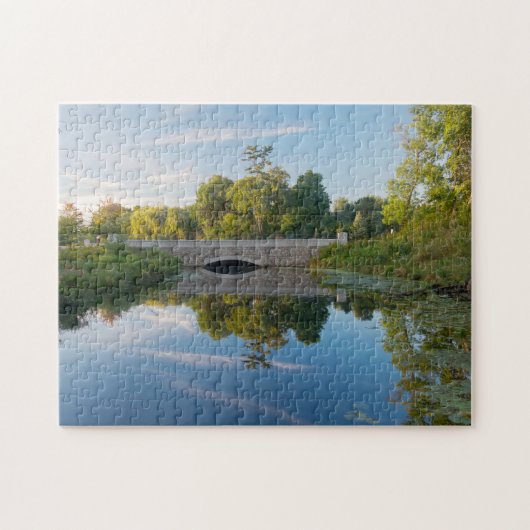 Het park van het meer Normandale en de brug Legpuzzel (Horizontaal)