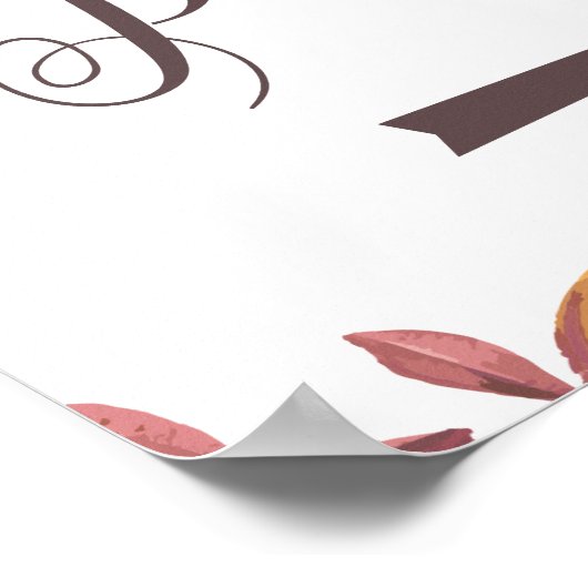 Het parkeren Juiste Pijl Teken Rustic Autumn Wedde Poster (Hoek)